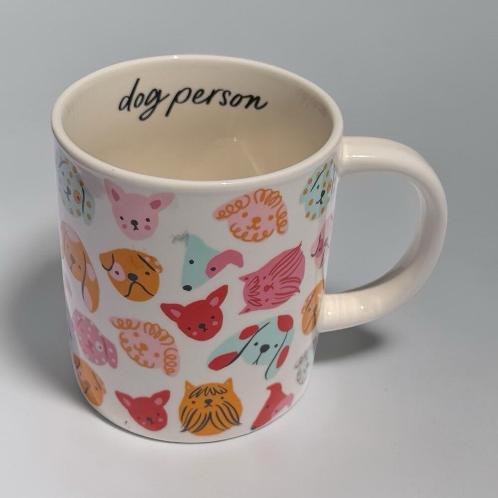 Parker Lane Dog Person Coffee Tea Mug Cup 16 Oz Colorful Bulldog Faces
